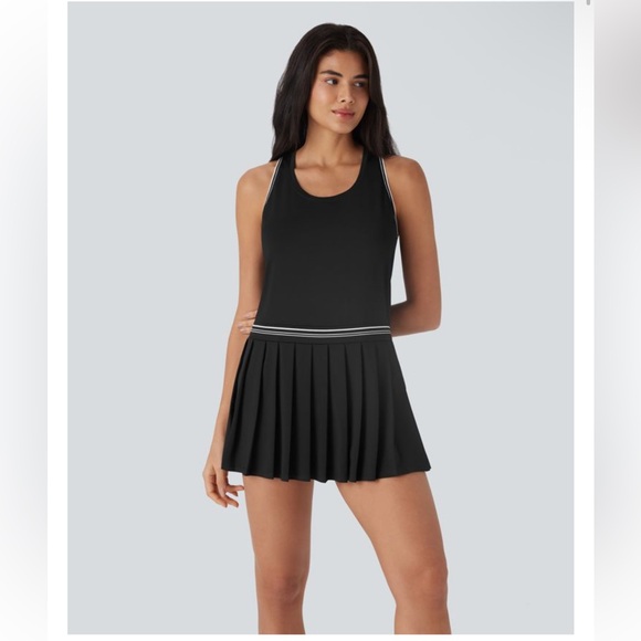 HALARA Dresses & Skirts - HALARA Racerback Color Block Stripe Pleated Mini Tennis Active Dress